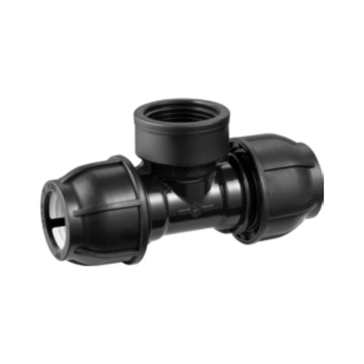 Fitting HDPE Female Threaded Tee Oneadd Compression